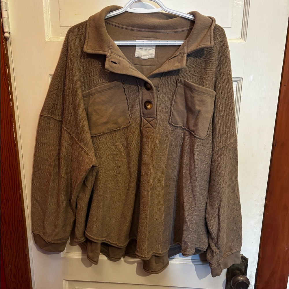 American Eagle Outfitters Taupe Knit Top